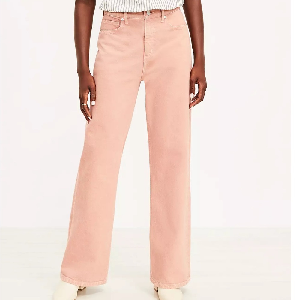 Loft High Rise Wide Leg Mauve/Pink Jeans